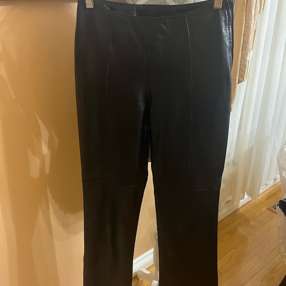 Danier Leather Straight Leg Pants with Slits - Picture 4 of 6